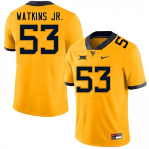 Men's WVU #53 Eddie Watkins Jr. Gold NCAA Jerseys 351589-718